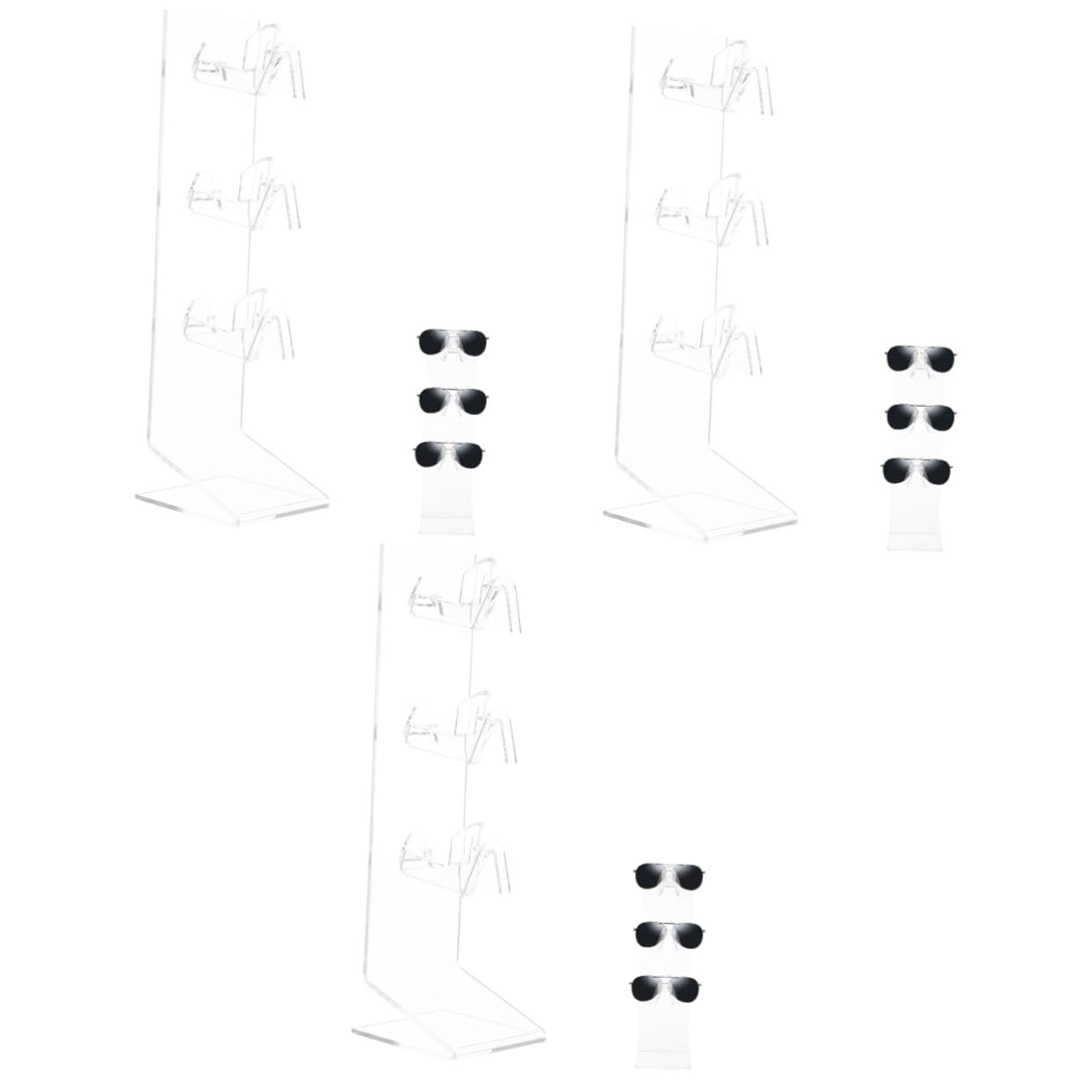3stücke Acryl Brillenhalter Für Sonnenbrillen Transparente Mehrlagige Aufbewahrungslösung Für Brillen Stabiler Displayständer Für Schreibtisch Und Wandmontage Einfache