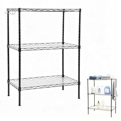 Laundry Basket Shelf, 3 Tier Wire Shelving Metal...