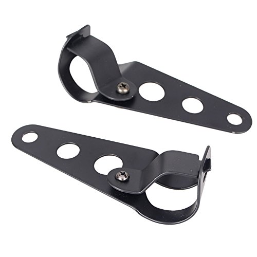 Cnswee6 Steel Lamp Headlight Bracket Clamp Ear Duty Mounting Black for HONDA for Kawasaki for Suzuki for Yamaha for Ducati with 31mm-43mm Fork Tubes Motorbike