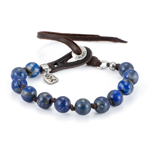 Pulsera Lapislázuli Natural 8mm Ajustable Unisex Intuición Sabiduría Energía...