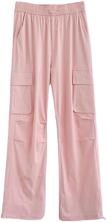 JYHBHMZG Women's Spring Summer High Waist Wide Leg Lightweight Hiking Sports Cargo Pants Long