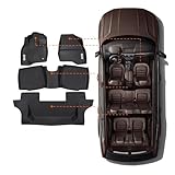 Tesson Floor Mats 3 Row Liners Set Black Custom Fit for 7 Seats Ford Explorer 2019-2015(NOT for 6 Passenger),All Weather Heavy Duty TPE Rubber Car Mats Carpet