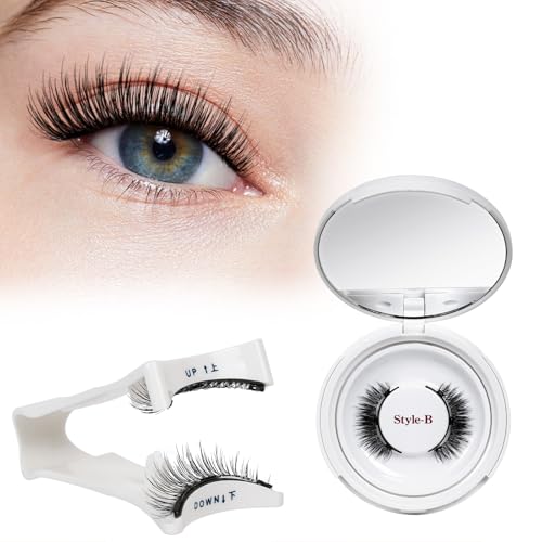 Magnetische-Wimpern Wiederverwendbar mit Applikator Magnet-Wimpern Set natürlicher Look Magnetic Lashes kein Kleber nötig Wimpern-magnetisch QUEWEL einfach zu tragen und zu entfernen (Set-B 09)