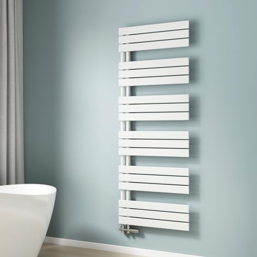 EMKE Toallero de Agua Caliente, 1599x600 mm, Radiador de Baño de Pared, Color Blanco, 958W, Toallero Baño, Instalación Fácil, Diseño Moderno