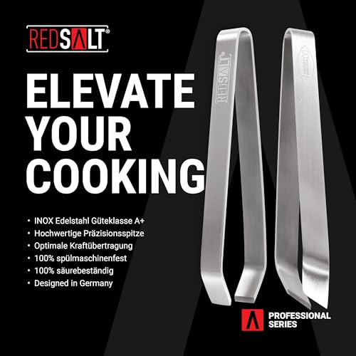 REDSALT® Professional Bone Tweezer Set of 2 11 cm Rustproof Stainless Steel Matt INOX 18/10 Quality Herringbone Tweezer - Image 3