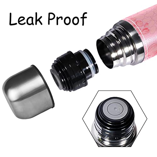 Stainless Steel Leather Vacuum Insulated Mug Abstract Thermos Water Bottle For Hot And Cold Drinks Kids Adults 16 Oz #TOP1