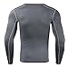 Gym Shirts for Men Long Sleeve Slimming Compression Shirt Workout Running T-Shirt Top Athletic Base Layer Undershirts Grey