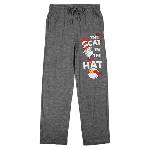 Dr. Seuss The Cat in The Hat Men's Heather Gray Sleep Pajama Pants