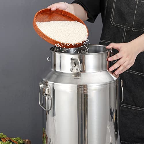 Airtight Food Storage Stainless Steel Milk Bucket Can with Sealed Lid Oil Barrel Tea Canister for Liquid Solid Container Storage Pails (Size : 35L)