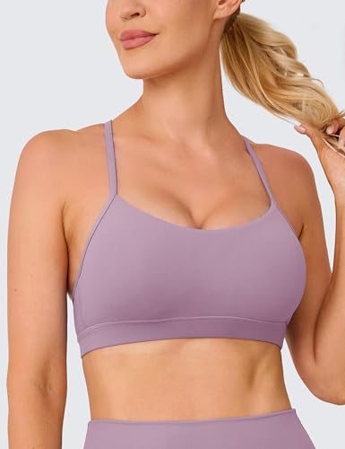 Image of BAYDI Clouduxi Y Back Sports Bra for Women - Padded Racerback Spaghetti Strap Low Impact Workout Yoga Bra, A-C Cups