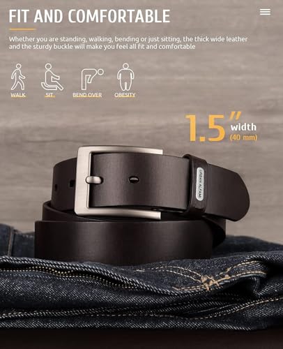 Image of Urban alfami Men's Genuine Leather Belt for Men | Formal /Casual | Sizes are 28 to 46 Inches Waist size
