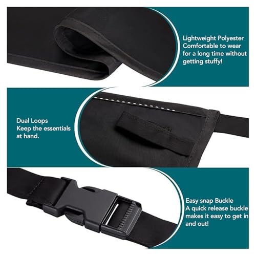 NOENNULL Black Polyester Tool Belt Pouch, Half Apron, Adjustable Gardening Waist Bag with Multi Pockets for Hairdressers, Stylists, Makeup Artists, Coffee Shop, Gardening - Image 4