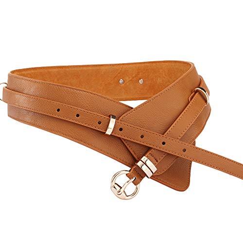 Womens Obi Belt Vintage Leather + Genuine Leather Elastic Waist Belt Fashion Wide Belts3