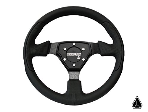 Assault Industries 100005SW0101 Black/Black Stitch Tomahawk Steering Wheel with Billet Front Plate