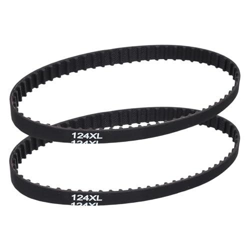 PATIKIL Rubber Timing Belt 124XL 62 Teeth 10mm Width Black 2pcs