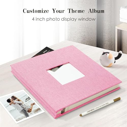 Image of Amazon Brand - Umi Self Adhesive Photo Album Scrapbook Album 20 Sheets /40 Double Sided Pages DIY Photo Album For Family Portraits Wedding Anniversary Birthday Memory Book (Pink)