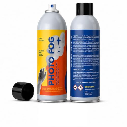 [2 Pack] Photo Fog Atmosphere Aerosol 8 oz Haze Spray for Photographers & Filmmakers Portable Fog Machine Alternative Reveals Light Beams & Rim Light Safe Indoor Studio Haze Made in USA