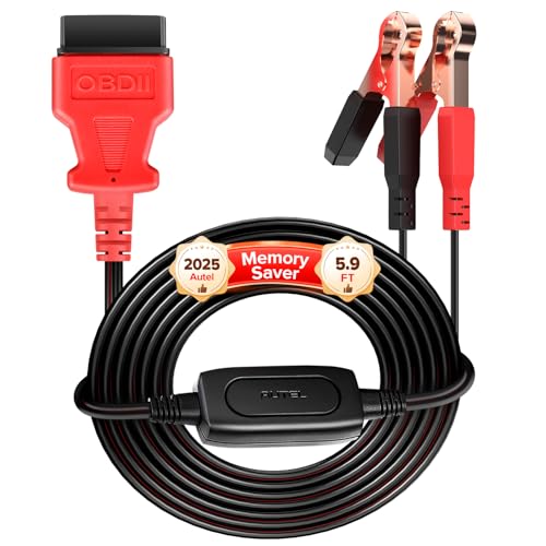 Autel OBD2 Memory Saver for Car Battery, 2025 MaxiBAS BTMS for All 12V Vehicles, Preserve ECU Code & Electronic Presets, Maintain PCM Data, Polarity Protection, Built-in Voltage Meter, LED Lights