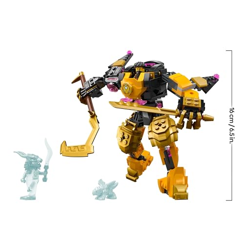 NINJAGO Battle Mech Spinjitzu di Arin - Action Figure Snodabile con Parti Scambiabili, Drago Giocattolo Baby Riyu e 2 Minifigure - Regalo per Bambini da 7 Anni Fan di La Rivolta dei Draghi 71839 - Lego - Immagine 2