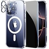 LWLFEKA for iPhone 16 Pro Max Case with Privacy Screen Protectors & Full Camera Cover,Magnetic for iPhone 16 ProMax Case[Fit for MagSafe] Slim Shockproof Phone Casa for iPhone 16 Pro Max Casa,Clear