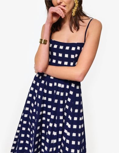 Image of Women Spaghetti Strap Flowy Long Dress Boho Floral Square Neck Maxi Dress Summer A-Line Dresses for Beach Vacation