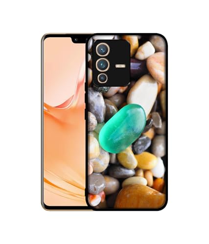 Image of Sea Stones Design Premium 2D Printed Metal Back Case Cover for Vivo V23 Pro 5G
