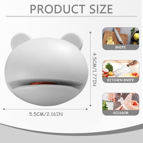 Image of 1PCS Compact Knife Sharpener for Kitchen Use, Small Sharpening Tool with Non Slip Base for Household Cooking and Food Preparation(Grey,F)