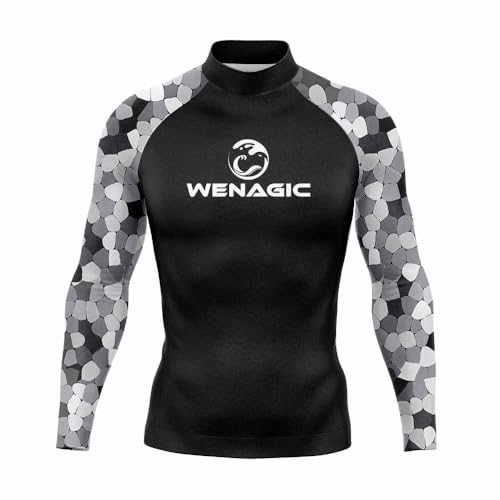 Surf Diving Men's Long Sleeve Skins Rashguard Quick-Dry Swim Running UPF 50+ Surfing Beach Rash Guard T Shirts Gym Clothes