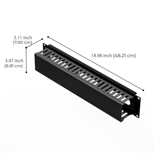 IOGEAR 2U 19" Horizontal Cable Management Duct with Cover and Mounting Screws, Slotted Finger Duct Wire Organizer for Server/Network/Equipment Rack and Cabinets (GROHD2U) by IOGEAR - Image 6
