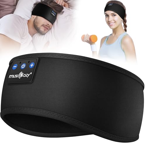 MUSICOZY Auriculares para Dormir, Diadema con Bluetooth 5.4 para Dormir y Hacer Deporte con Altavoces Finos, Regalo tecnológico para Hombres, Mujeres, Adolescentes, Yoga, relajación y Viajes