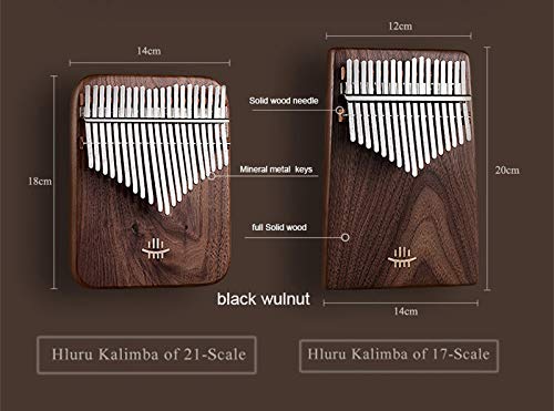 Hluru Kalimba 21 Key | Quality America Dark Walnut Wood Keyboard Thumb Piano | Calimba Musical Instruments | Professional Music Birthday Gifts #TOP7