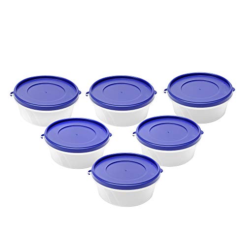 Image of Cutting EDGE 500ml Nesterware Food Storage Container Set of 6 for Pulses, Sugar, Tea, Cereals, Travelling, Spices, Office, Lunch Box (Dark Blue)