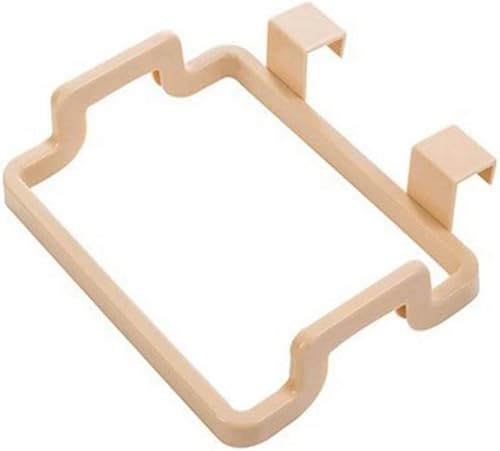 Estante de almacenamiento para bolsas de basura colgables, sin perforaciones, accesorios de cocina portátiles (beige)