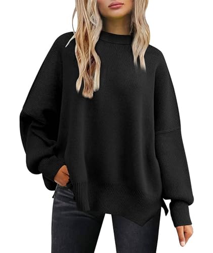Image of SEMATOMALA Women's Oversized Plain Batwing Sweaters Fall Winter Crewneck Trendy Pullover Knit Jumper Tops
