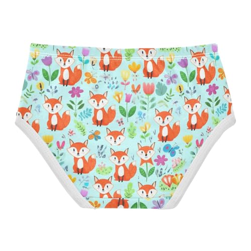 Joisal Colorful Toddlers Underwear Floral 2t Cotton Cute Panties Girl Cute Cartoon Foxes Blue Briefs Underpants2