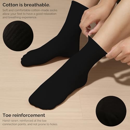 YOUNGTIME Cotton Thin Athletic Ankle Socks,12 Pairs, Black, Size 5-9 - image 4