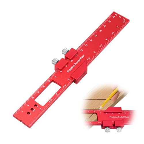 Streichmaß, Präzisions Anreißlineal Anreißwerkzeug Metall Lineal Streichmass Holzbearbeitung Woodpeckers Tools von 45° und 90° Markierungen mit Linealanschlag zum Anreißen & Zeichnen