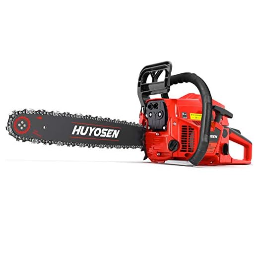 HUYOSEN Gas Power Chain Saws Red Black Corded 54.6CC 2 Cycle Gas Powered Chainsaw Guide bar Size 18 inchs 0.325inchs 72DL Chain Guide Bar
