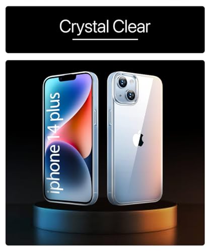 Image of WOW IMAGINE Crystal Clear Transparent Back Case Cover for Apple iPhone 14 Plus | Full Device & Camera Protection Shockproof TPU | Flexible Silicone Back Cover Case - Transparent