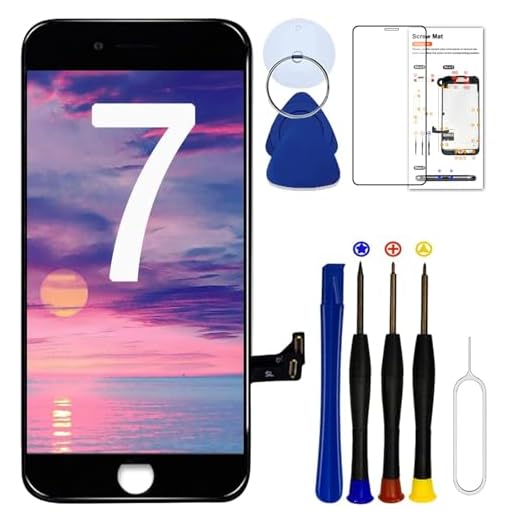 Dinow-Display iPhone 7 Schermo 4.7'' (Nero) Full HD Display 3D Touch Screen Digitizer+Kit di Attrezzi + Protezione dello Schermo, Modello: A1660, A1778, A1779