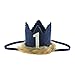 Wild One Faux Fur Baby Crown, Where The Wild Things are Party Supplies Crown for Baby First Birthday Decors (Navy Blue)