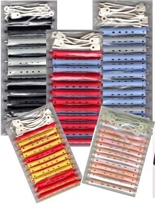 Preisvergleich Produktbild Dauerwellwickler Set - 2-farbig + FP Kosmetiktasche (60 Stck. 7-16 mm)