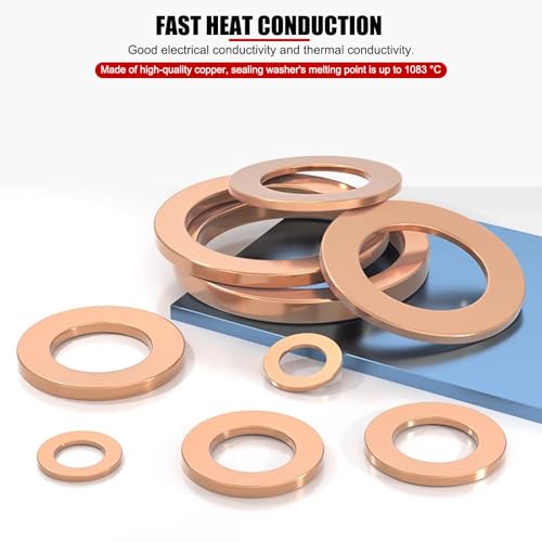 200/280pcs Copper Gasket Hardware Accessory Fasteners Sealing Washer Industrial Parts Oil Plug Gasket Durable (200pcs) - Image 2