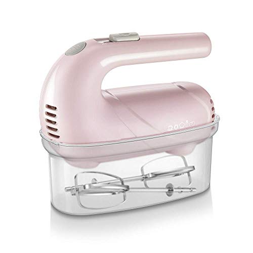 Stabmixer mit 125W Chromschläger, handgehaltener Kuchenmixer, Lagerregal mit 5 Einstellungen, kann Mousse, Crememischung, Käsekuchen, Baiser, Pink