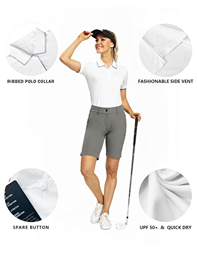 Image of Hiverlay Women's Golf Polo T Shirts Lightweight Moisture Wicking Short Sleeve Shirt Quick Dry UPF 50+