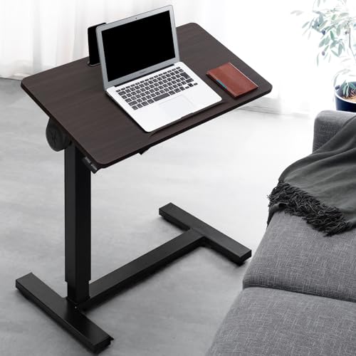 タンスのゲン サイドテーブル 昇降式 幅75cm 高さ調整 無段階 ガス式 介護用ベッドテーブル 左右組替OK キャスター付き 昇降 デスク ベッドテーブル 45400112(88887)