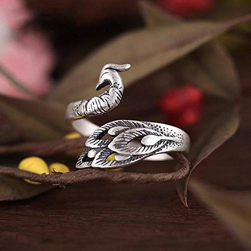Knitting Thimble Crochet Ring Loop Yarn Guide Finger Holder Accessories,Peacock Open Finger Ring,Adjustable Braided Ring Faster Knitting - Thumbnail 6