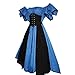 Produktbild Auiyut Damen Kleider Karneval Kostüm Mittelalter Off Shoulder Kostüm Luxuriös Mittelalterlichen mit Trompetenärmel Party Kostüm Maxikleid Karneval Cosplay Kostüme