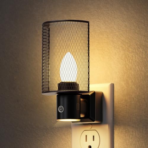 Image of DORESshop LED Night Light Plug in, Night Lights Plug into Wall, Dusk-to-Dawn Sensor, Vintage Farmhouse Decor, 3 Level Brightness Adjustable, Dimmable Nightlights for Adults, Bathroom, Hallway