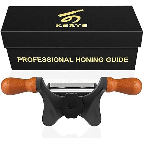 KERYE Honing Guide for Wood Chisel Set and Hand Planer, Chisel Sharpening Jig of Sharpening Stone for Woodworking Tools, Fits Chisel and Wood Planer 0.25’’ to 3’’, Gift for Men and Women-KY27, Black Cover